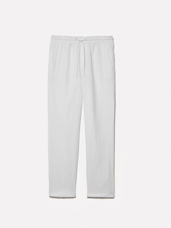 Weiße Jogginghose aus 100% Leinen - joggers hosen für herren - Weiss | Sisley image number 6